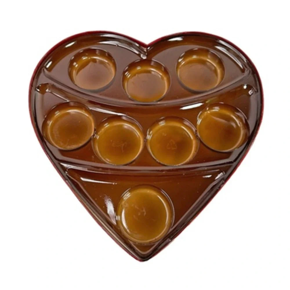 Heart Shaped Russell Stover Candy Box with Padded Fabric Lid Empty 10.5" - Picture 4 of 12